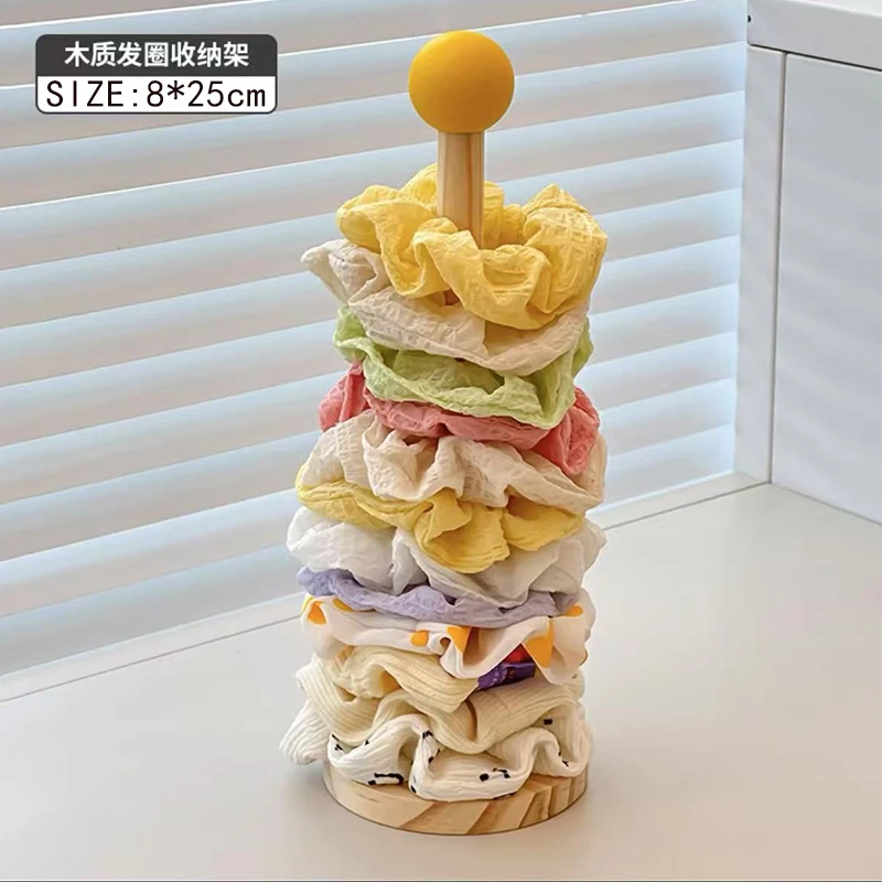 木质大肠发圈收纳架高颜值皮筋头绳头花鲨鱼夹收纳神器发饰展示架
