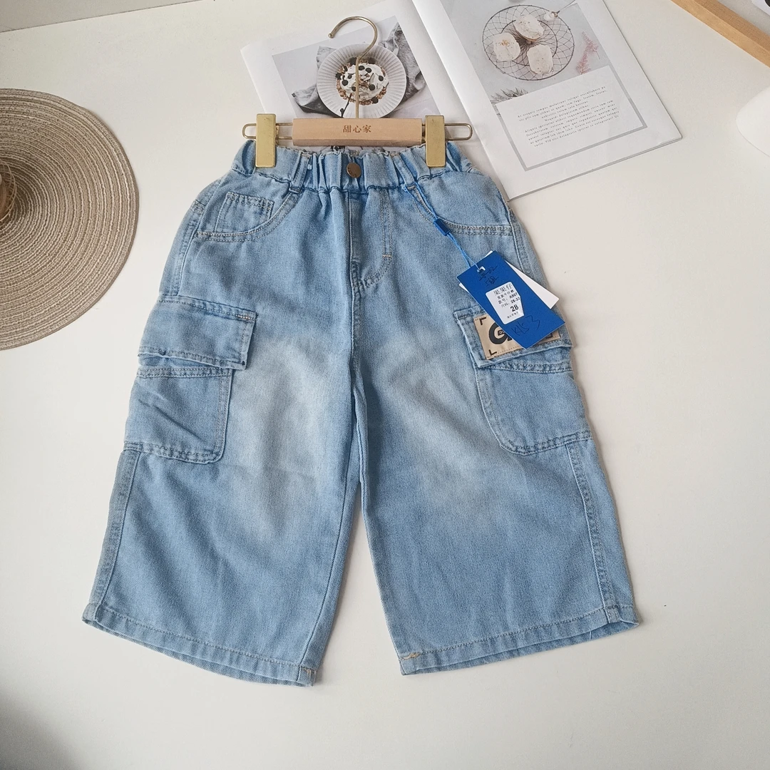 K153果果儿童夏季牛仔中裤G字母款907