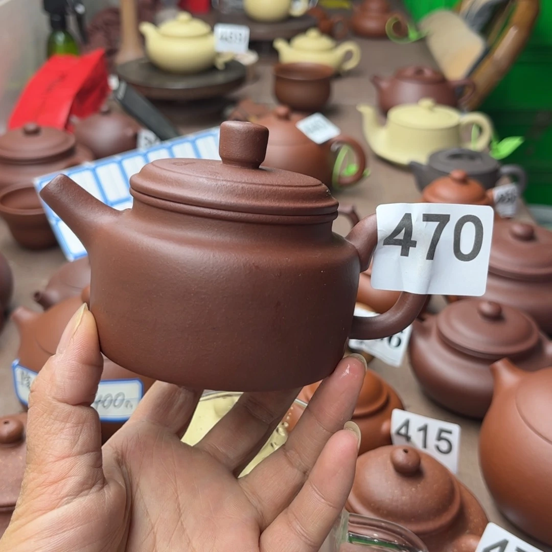 紫砂茶壶紫泥半手170cc