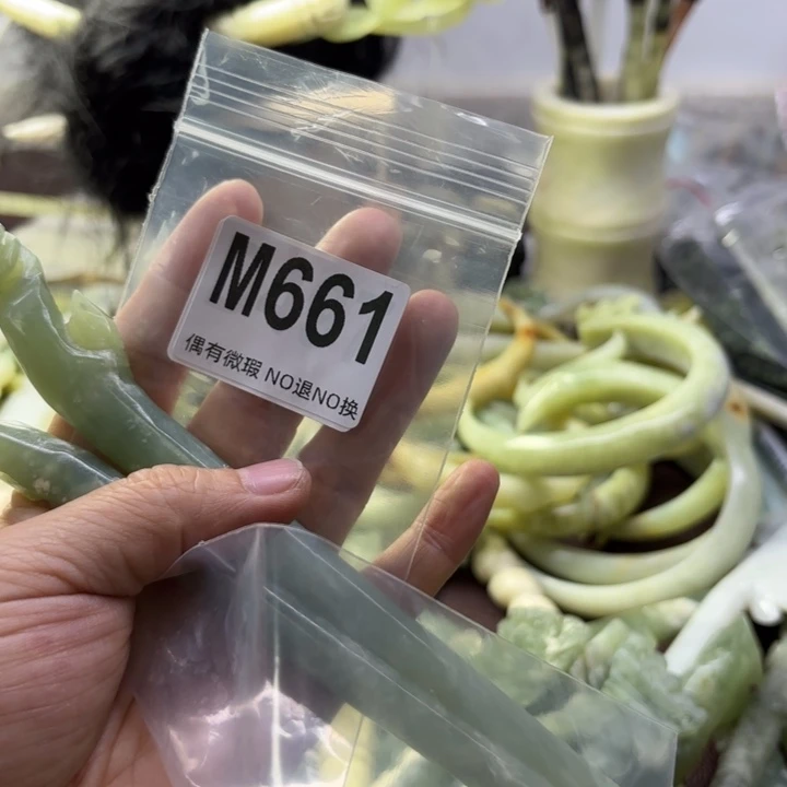 蛇纹石玉发饰合金小*