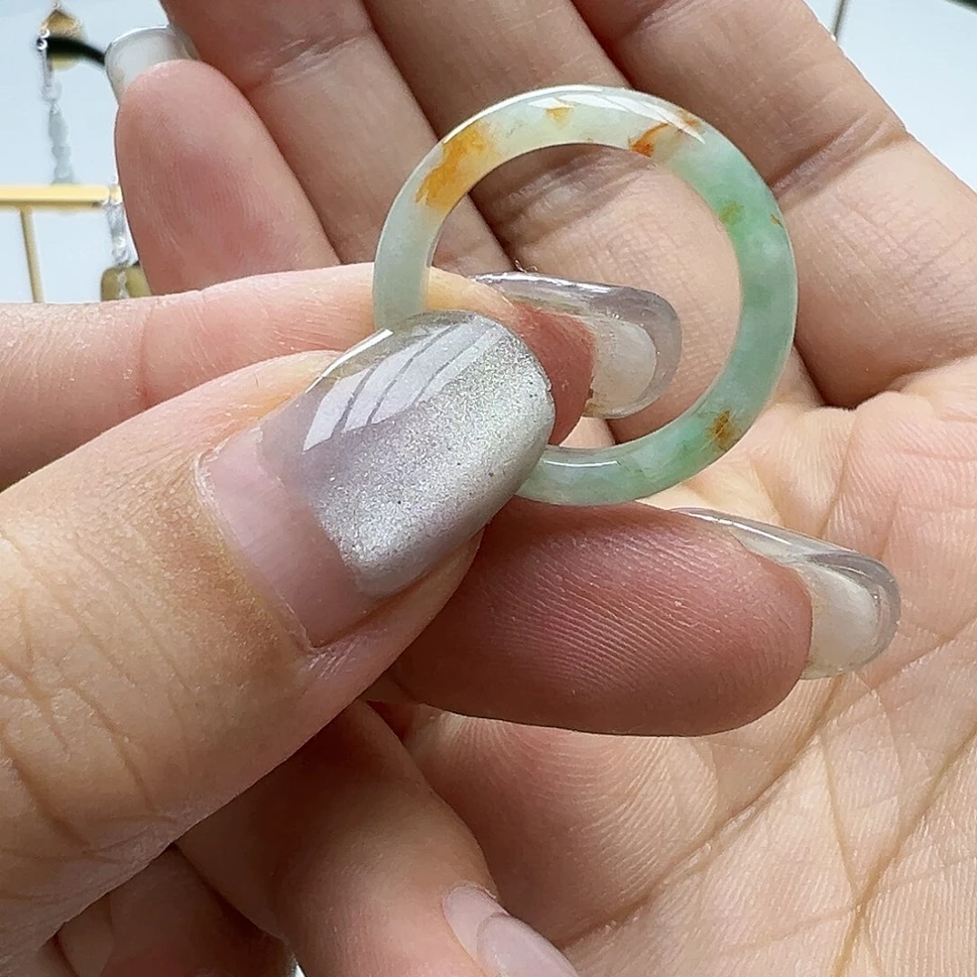 银S925镶嵌翡翠耳饰天然缅甸A货翡翠12圈口