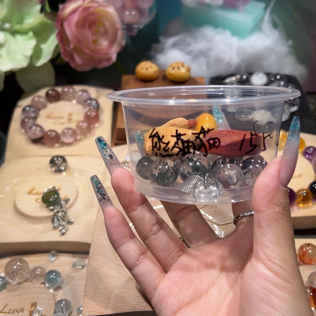 烟晶手链银S925镶嵌熊*猫