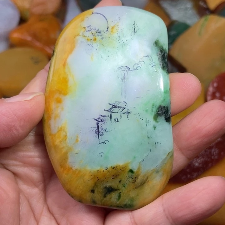 定制翡翠未镶嵌包工山水