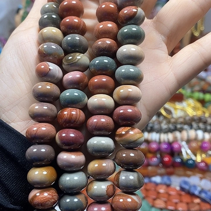 玛瑙/玉髓未镶嵌珠宝半成品阿拉善算盘珠卡13mm