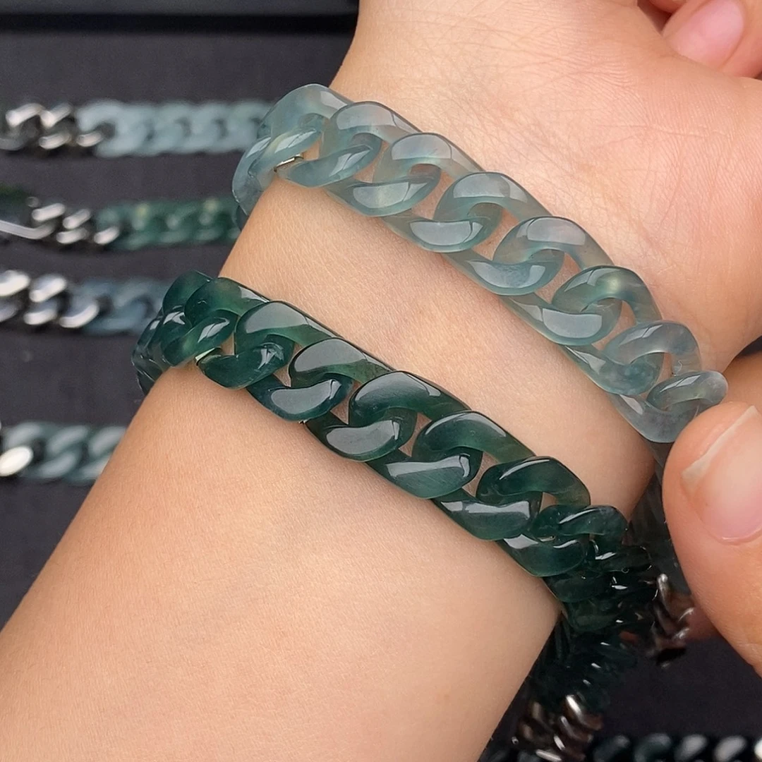 A***A翡翠未镶嵌手链翡翠