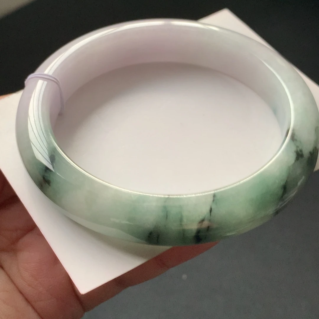 翡翠未镶嵌手镯56号62.1-12.3-9.3超级强推