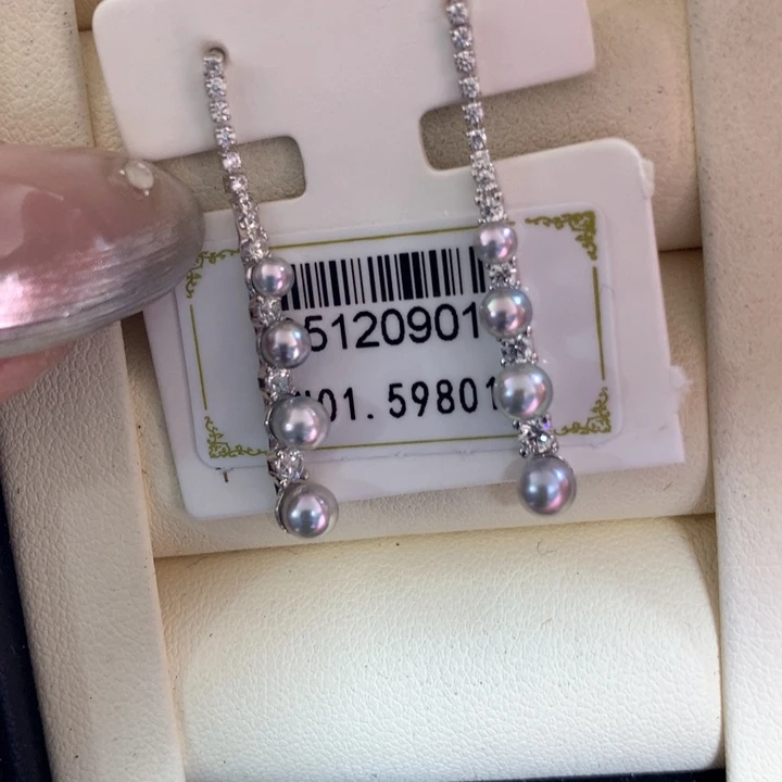 银S925镶嵌耳饰海水珍珠