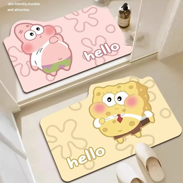 浴室地垫硅藻泥软吸水卡通垫子厕所卫生间防滑垫家用入户门垫脚垫