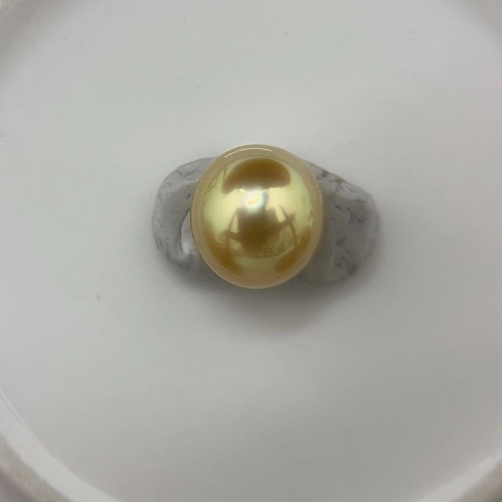 未镶嵌海水珍珠颈饰11-12mm 金珠 茶金 很炫亮
