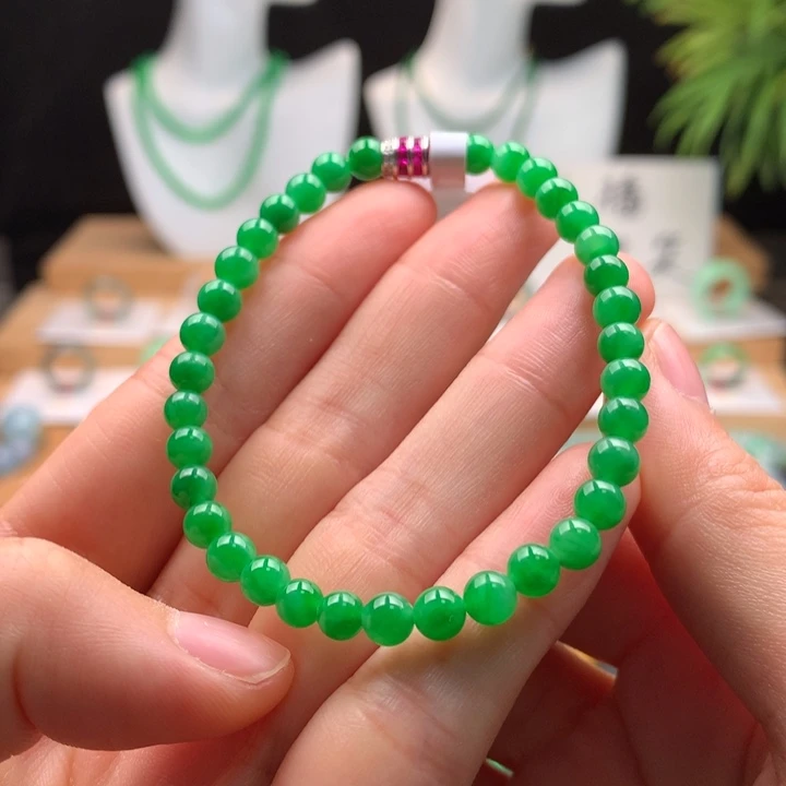 阿***妈翡翠未镶嵌手串天然缅甸A货翡翠