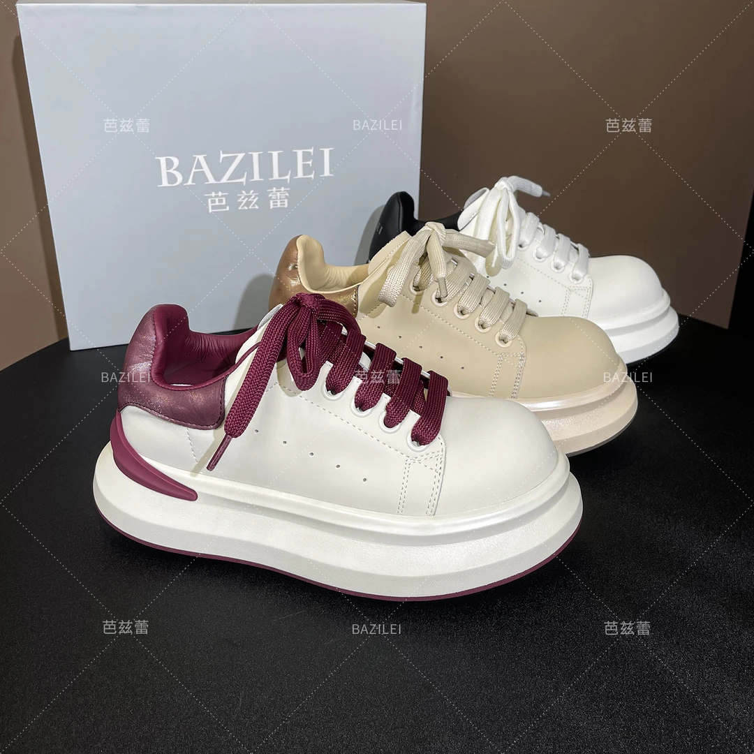 经典小白鞋运动鞋女2025新款软底韩版百搭厚底增高休闲鞋时尚潮流