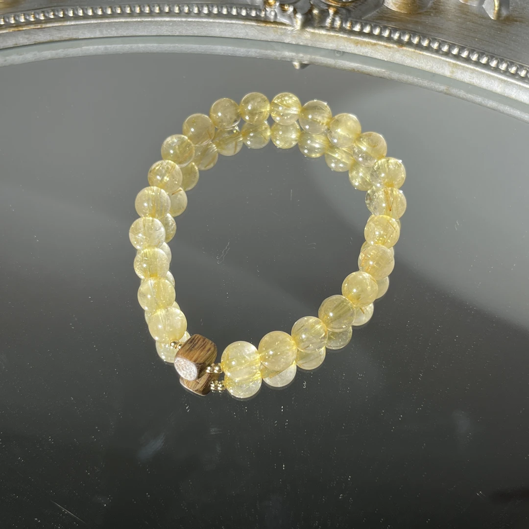 【舒意水晶】露丝同款天然金发晶手串手链