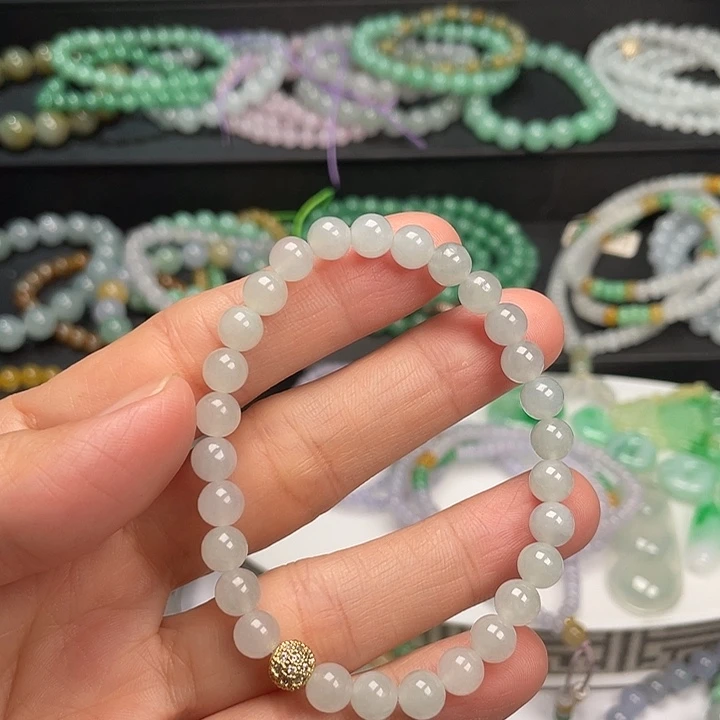 翡翠未镶嵌手链卡6+手串