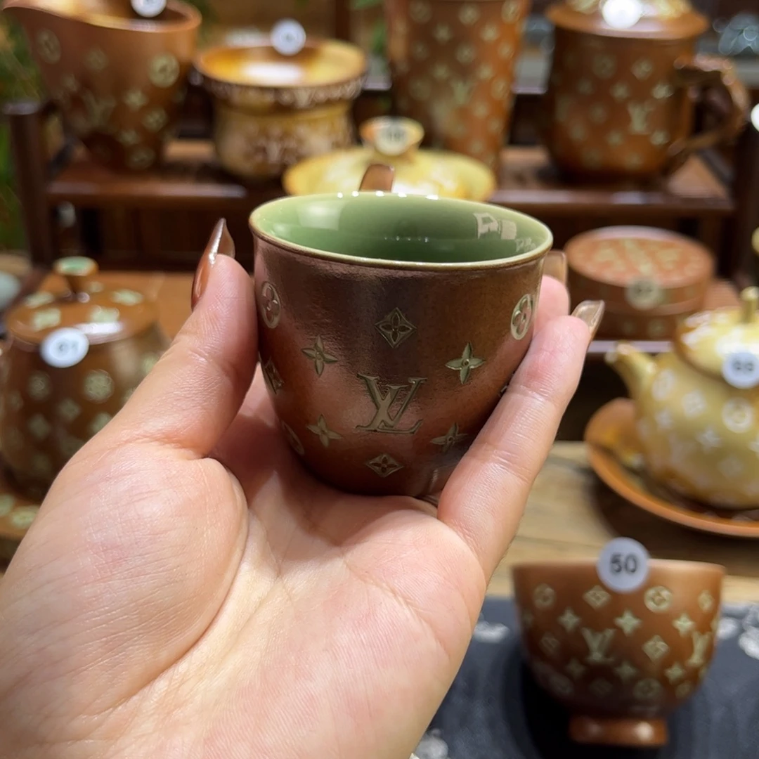 仙***掌草木灰老花铃铛杯2