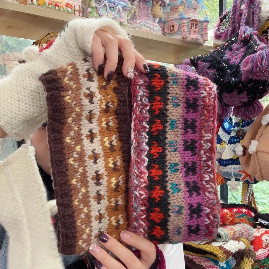 羊毛尼泊尔纯手工羊毛手套发带