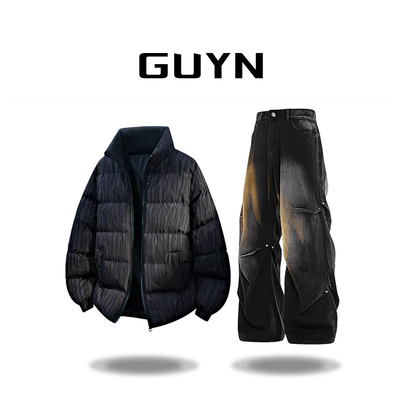 【品牌正品现货】GUYN棉衣男士加厚防风保暖宽松棉服冬装休闲面包服