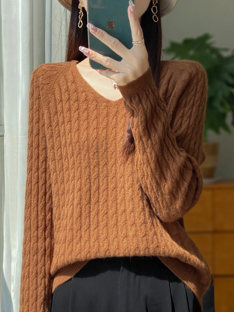 100%羊毛新款套头长袖修身女士外穿保暖上衣打底衫打底衣