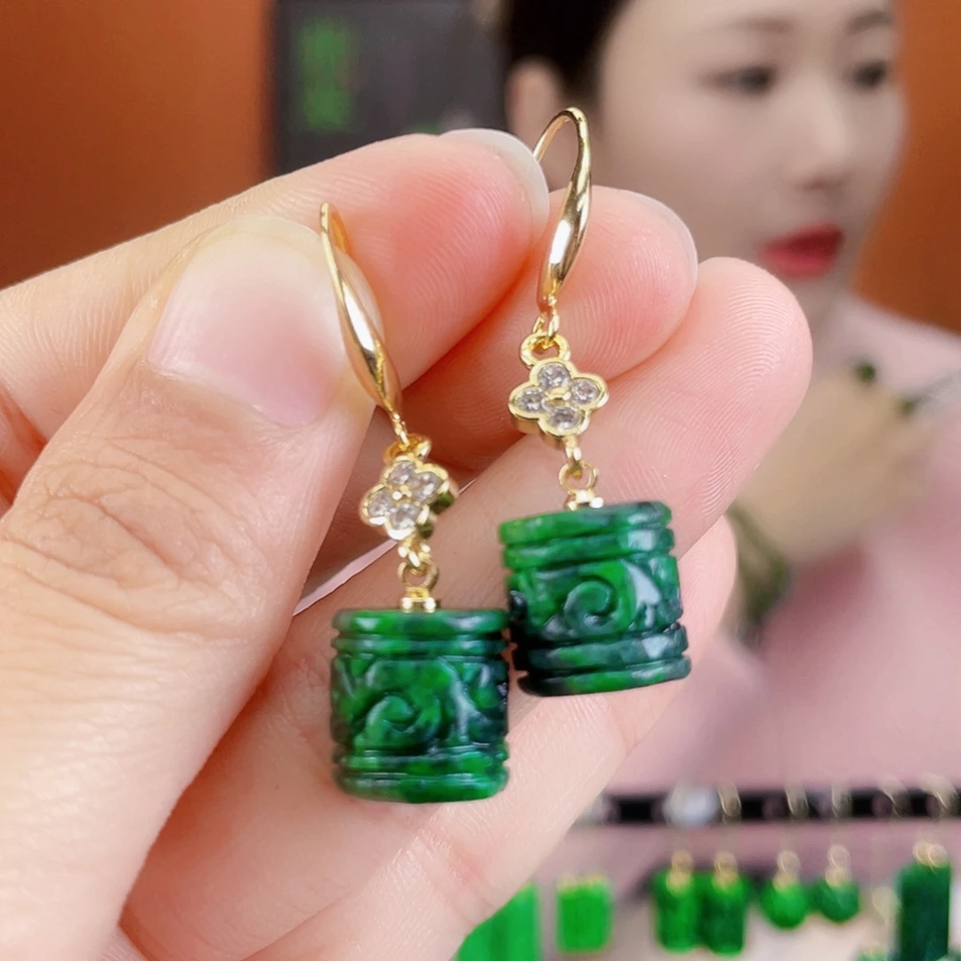 翡翠未镶嵌耳饰饰品