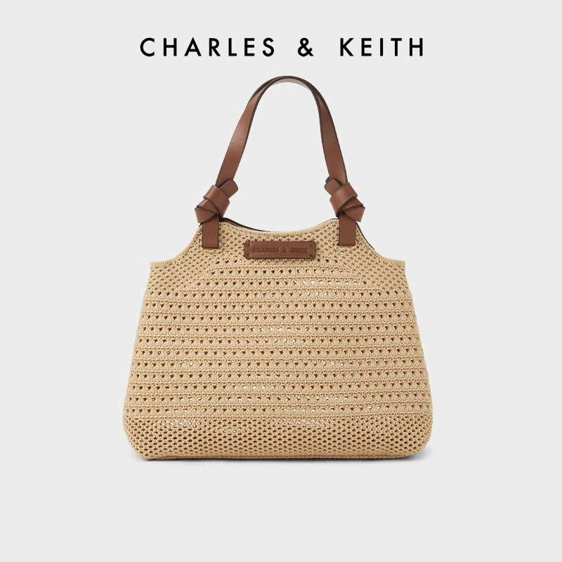 CHARLES & KEITH【商场同款】复古编织小众单肩托特女包30782111