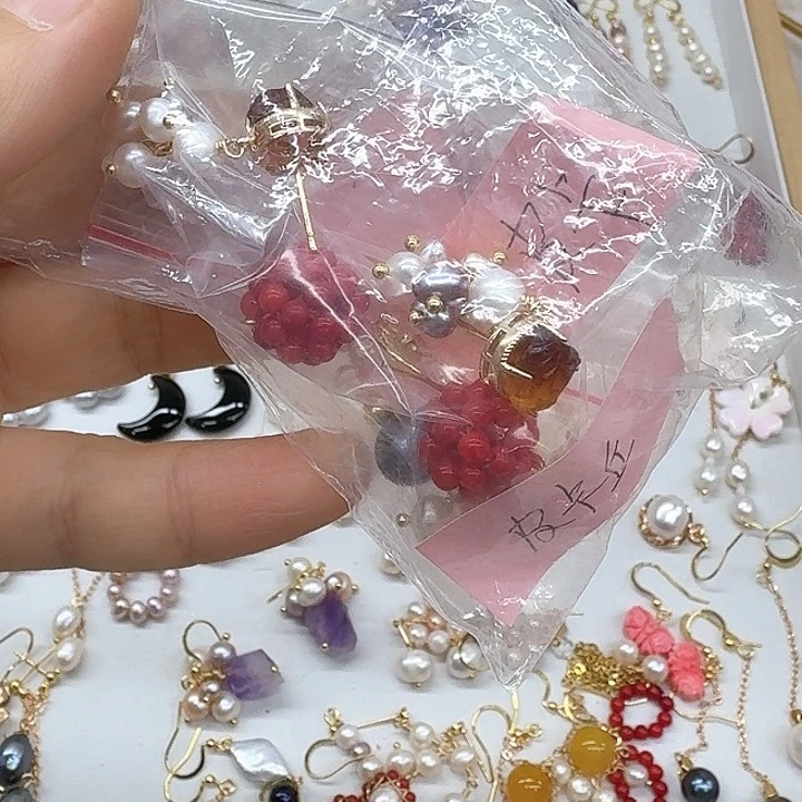 淡水珍珠耳坠银S925镶嵌