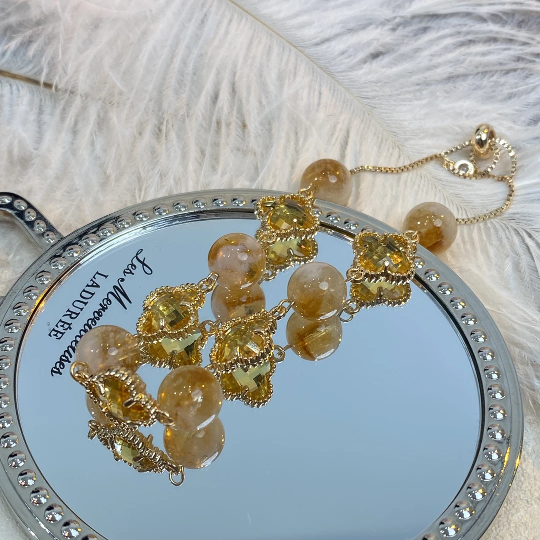 【黄花花】天然水晶手串原创小众设计