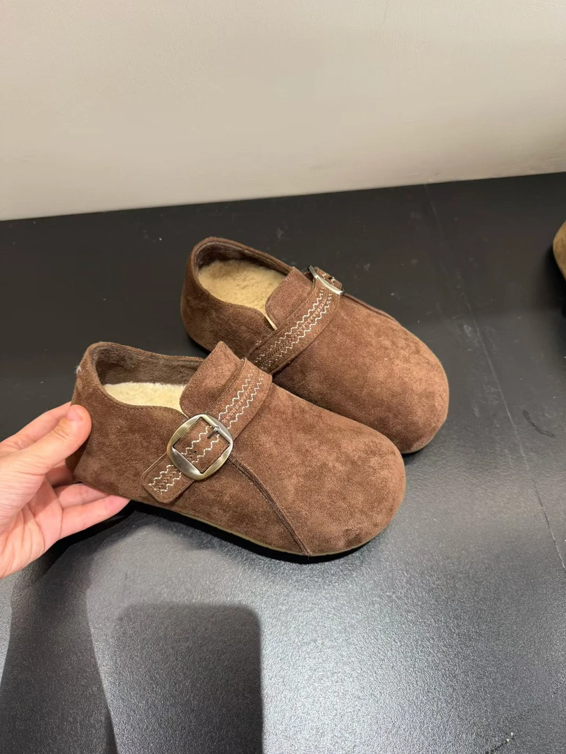 博肯鞋加绒豆豆鞋单鞋浅口秋季毛毛鞋鞋子百搭增高乐福鞋加厚5593