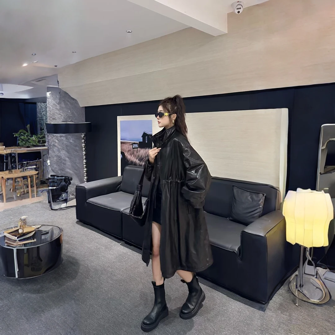 25098牛皮油蜡工艺新款鹅绒内里女神时尚穿搭