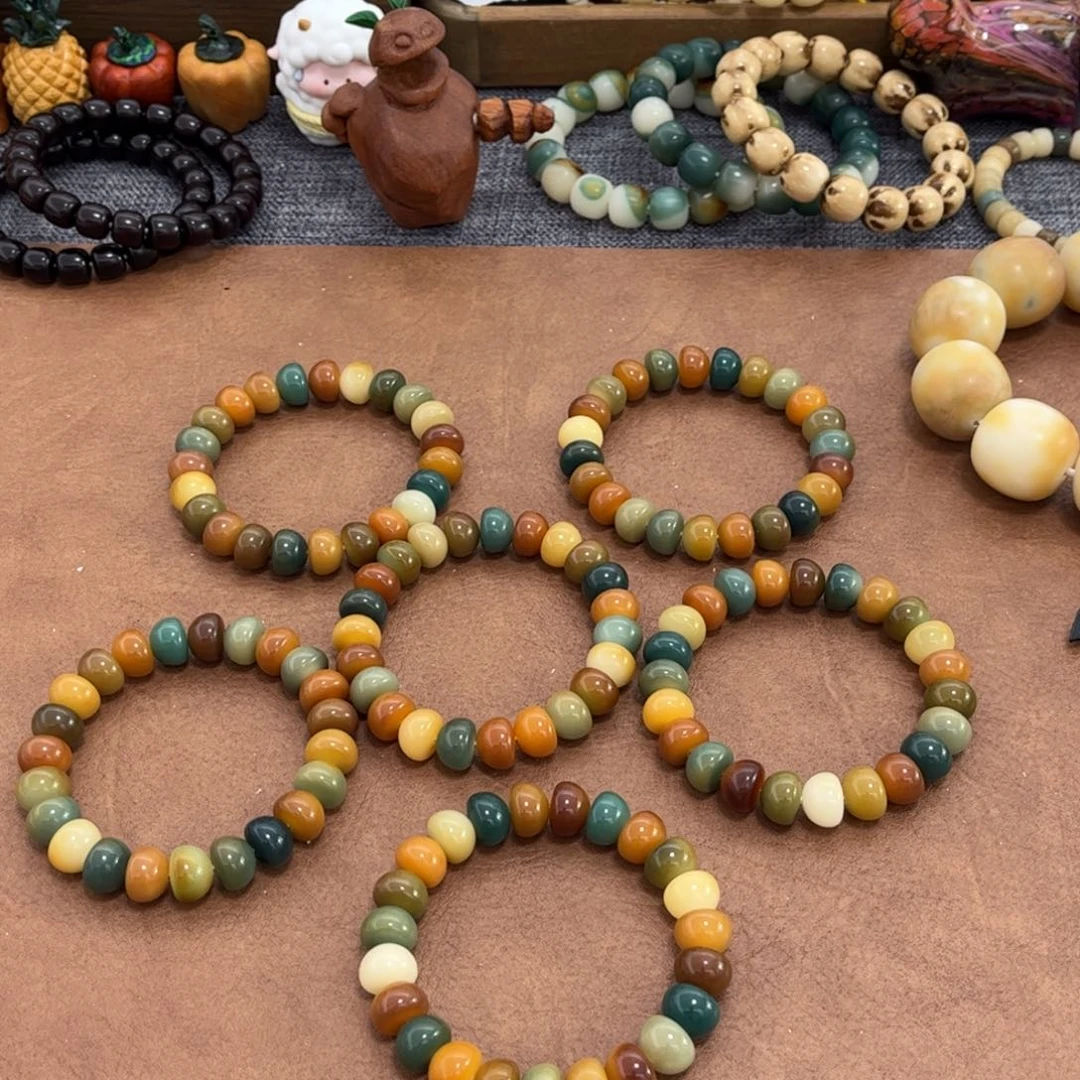 白玉菩提手串卡12多宝馒头随机微瑕