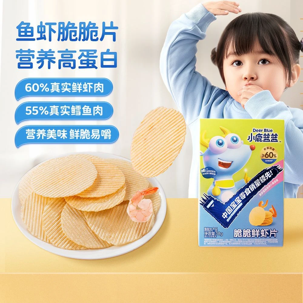 小鹿蓝蓝脆脆鲜虾片鳕鱼片高蛋白磨牙棒饼干壹得利