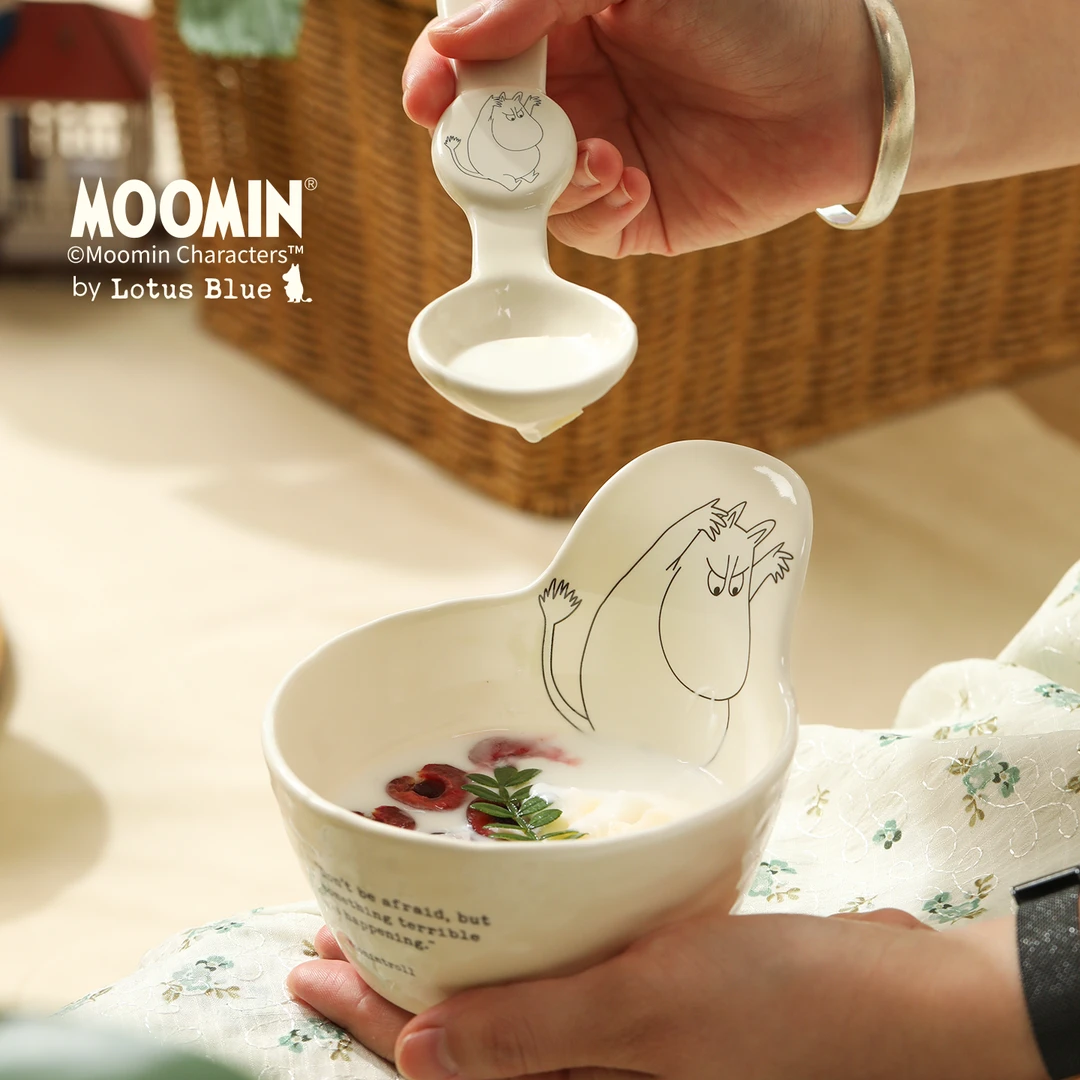 蓝莲花moomin姆明特别好看小饭碗陶瓷儿童吃饭水果沙拉碗网红餐具