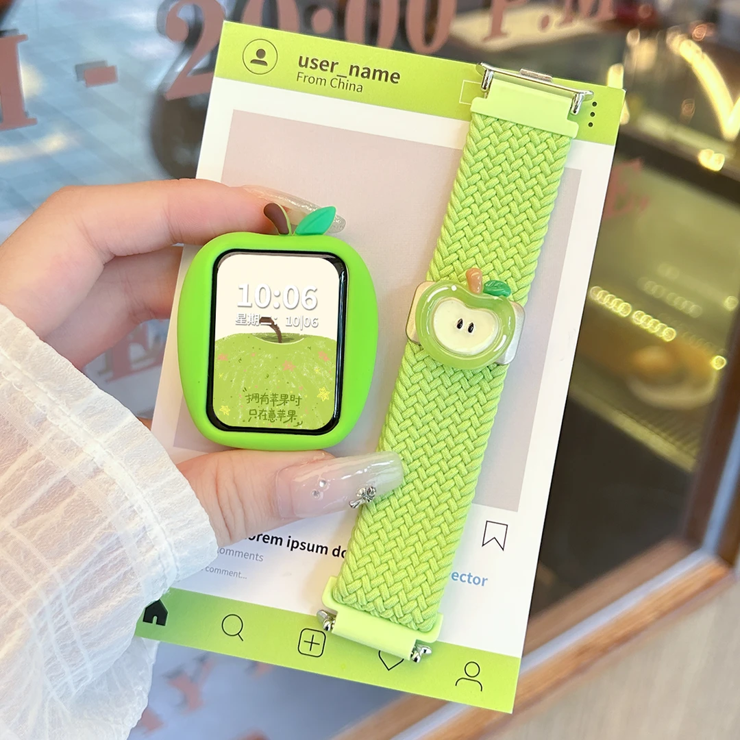 适用于小米手环9pro表带8pro青红苹果尼龙编织红米watch5/4腕带