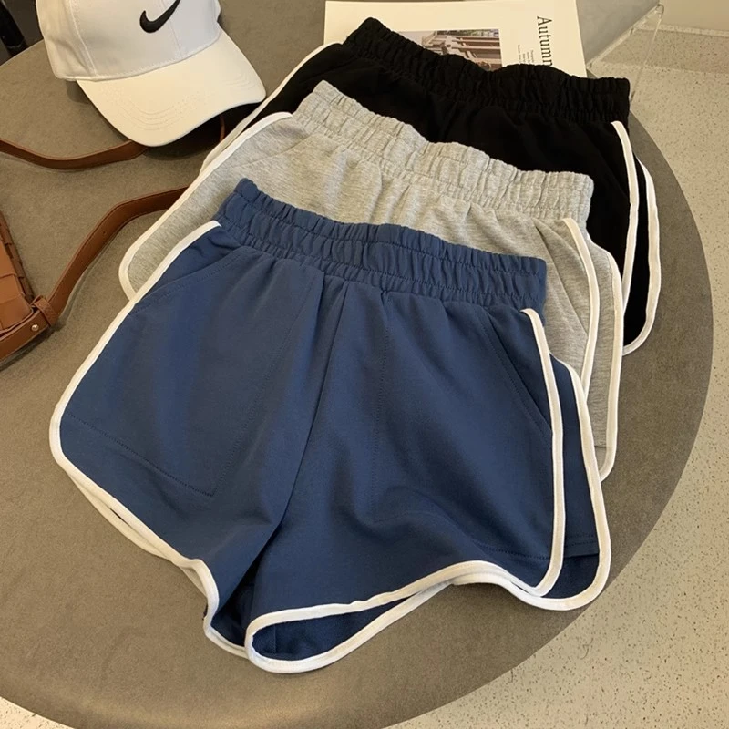 胖mm特大码300斤运动短裤女条纹显瘦宽松跑步健身休闲百搭热裤夏