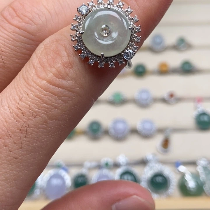 翡翠银S925镶嵌戒指