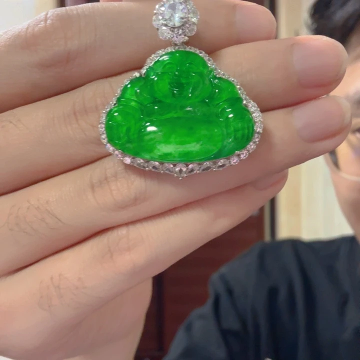 翡翠银S925镶嵌颈饰吊坠