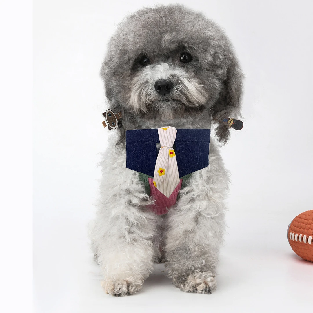 MAYAN/孖然宠物狗狗猫咪领带围巾小狗小猫围兜条纹领结围脖口水巾