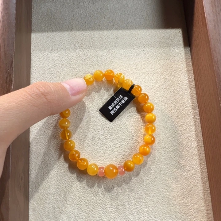 蜜蜡未镶嵌手串7.7mm蜜蜡手串