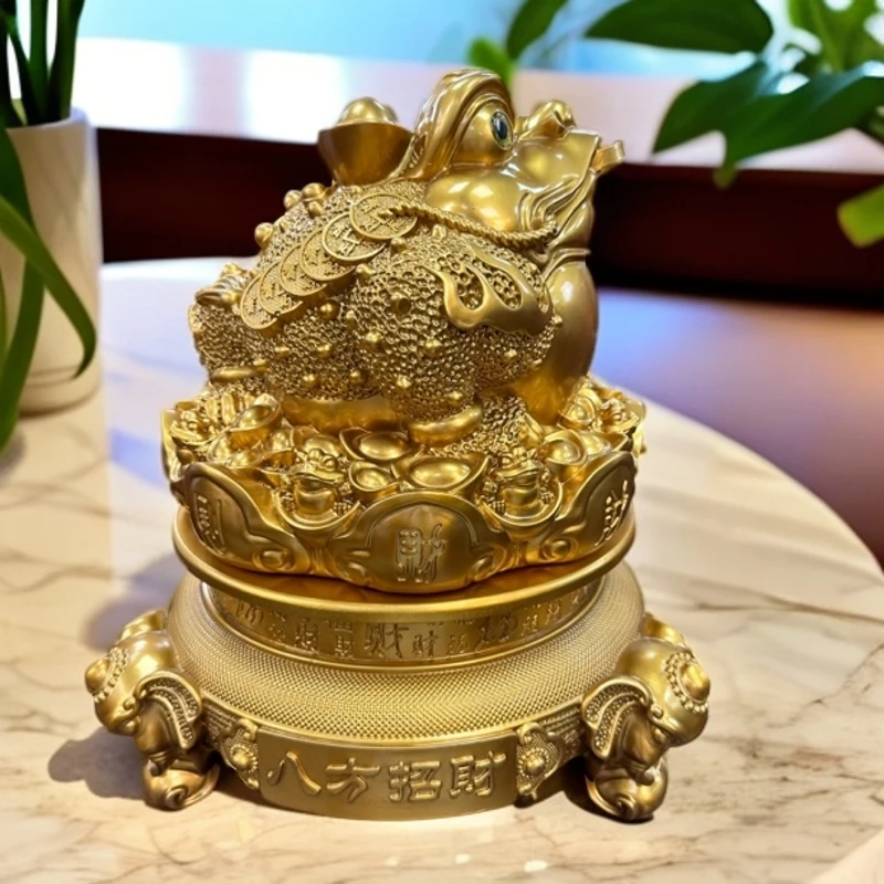 A款鎏金铜工艺金蟾财源广进适合客厅办公室前台等场所装饰