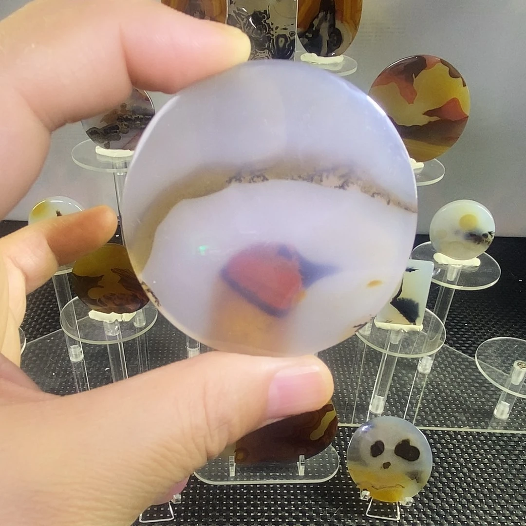 合成碳硅石非金属时尚图纹画面石饰品