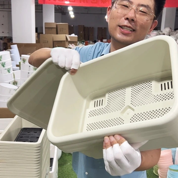 宽体小菜盆长38宽28高14.5米色带托3只