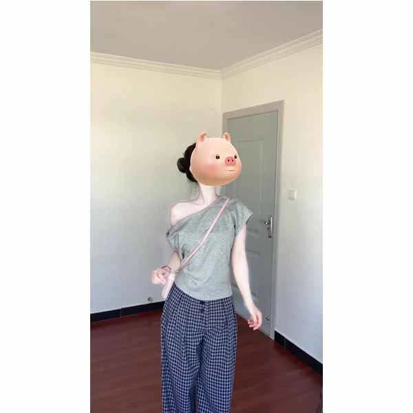 小众不规则绝美斜肩短袖T恤修身显瘦露肩韩系百搭上衣夏长裤套装