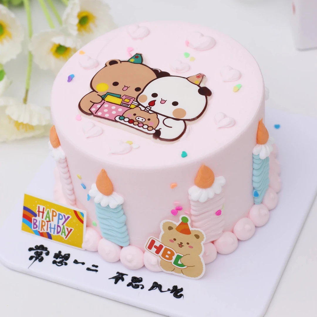 七夕巧克力蛋糕装饰一二布布情人节情侣生日摆件烘焙甜品可食