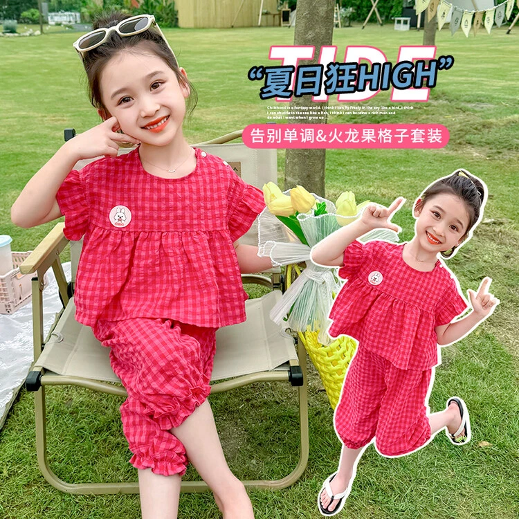 女童夏装套装洋气短袖中小童装宝宝网红公主裙潮