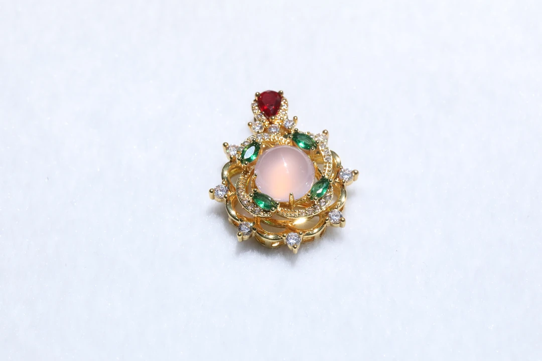 TYDZ674粉冰色翡翠吊坠