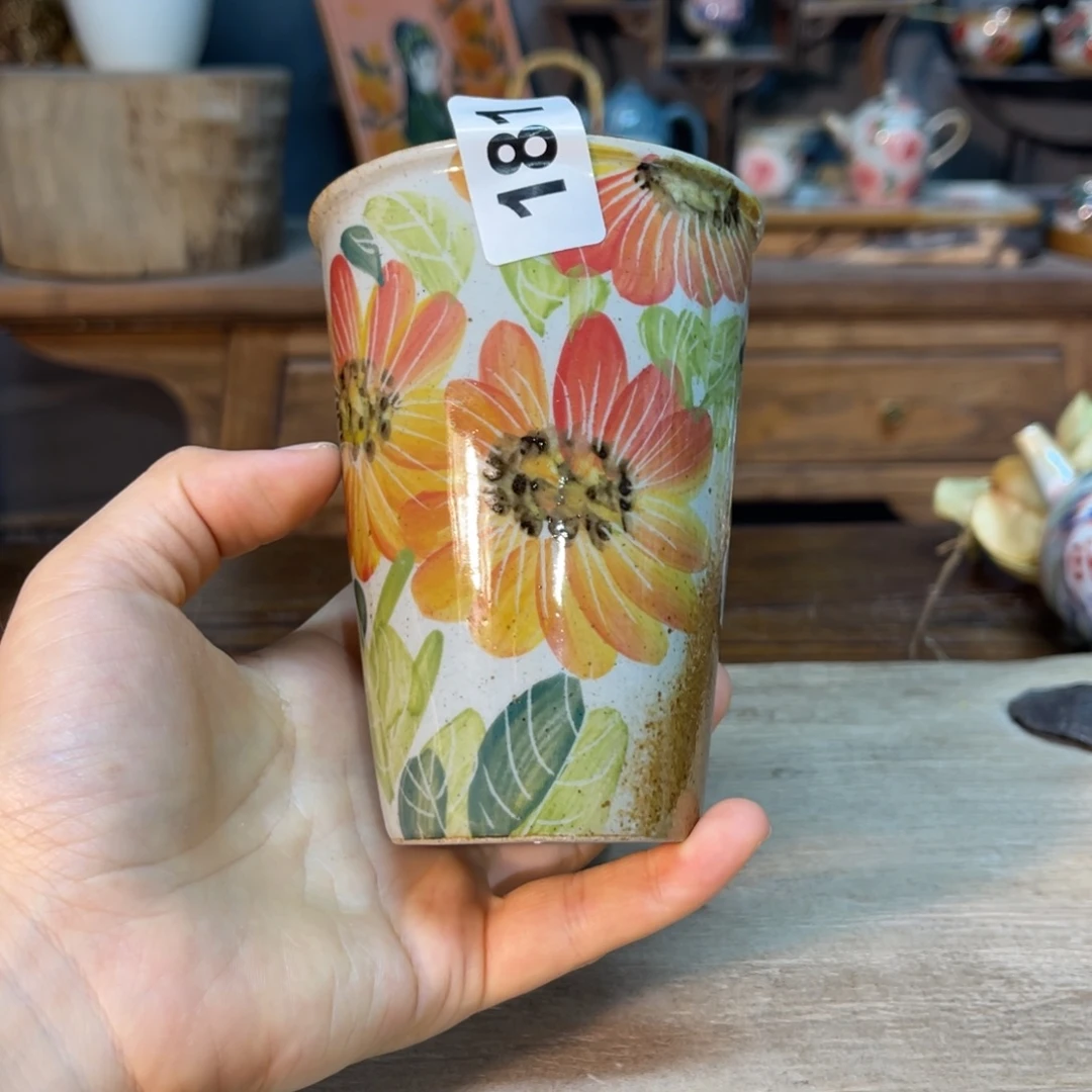 壶素浅陶瓷手工手绘