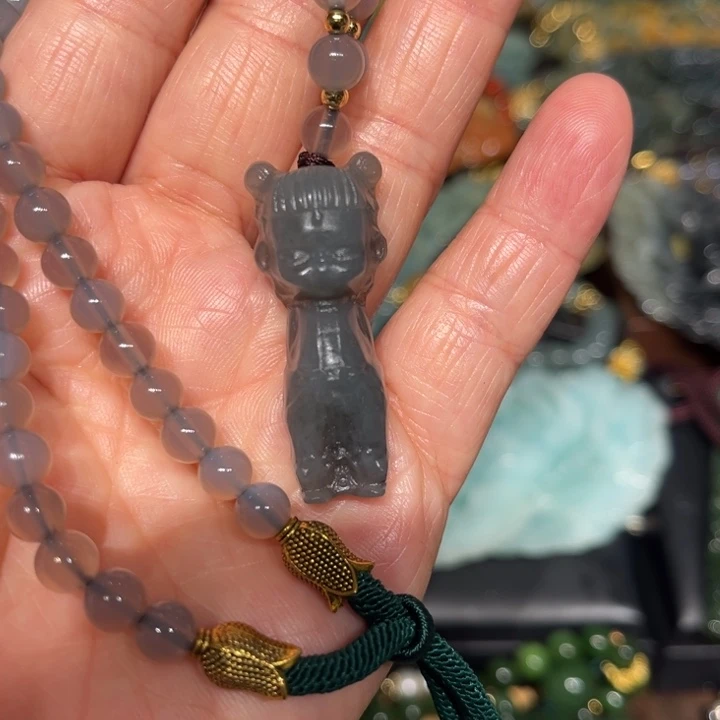 岫玉未镶嵌毛衣链
