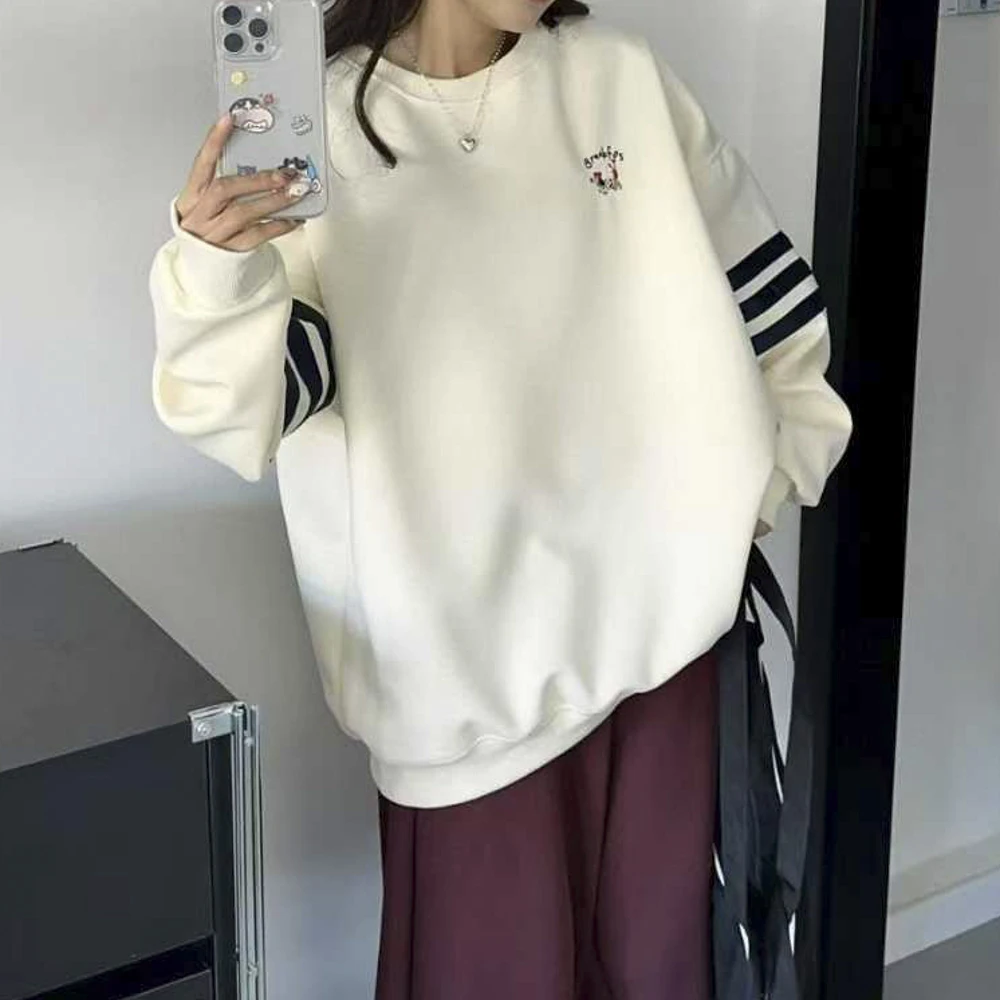 慵懒风宽松百搭拼接卫衣女2025年春秋季新款学院休闲小众洋气上衣