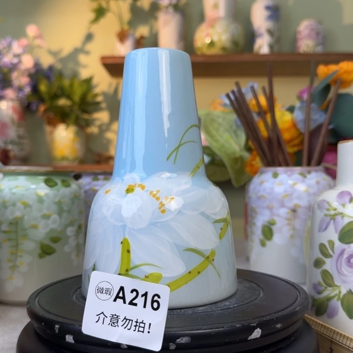 摆件三****呀景德镇手绘陶瓷花瓶摆件无孔