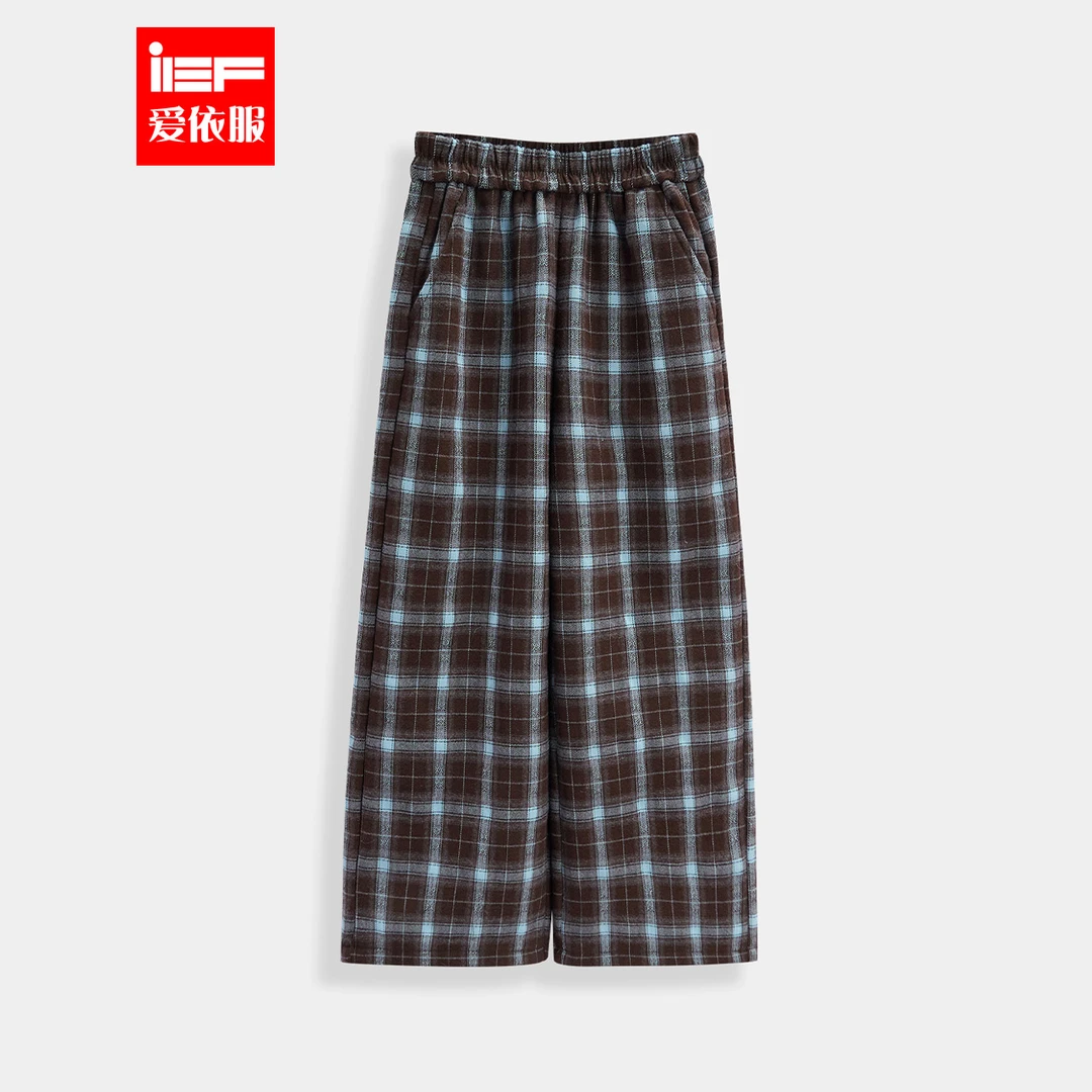 2025秋冬新款韩版休闲洋气女呢绒阔腿裤