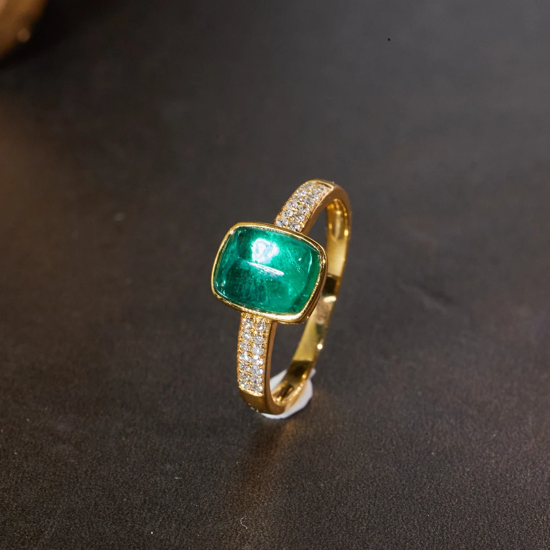 【歪歪】祖母绿戒指*18K金镶嵌S1596