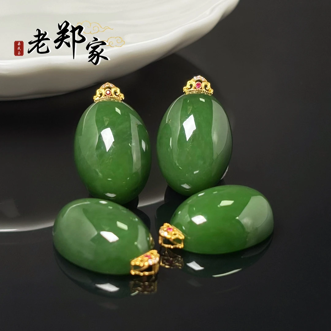 【老郑家】18k金和田玉蛋面吊坠 多样性发一件不带链 2720